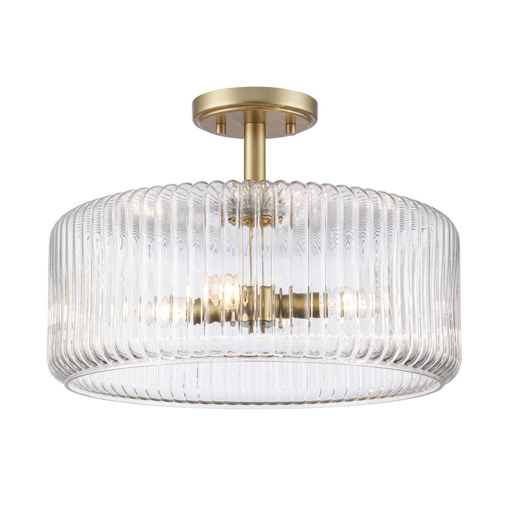 4LT SEMI FLSH RIBBED FACETED G